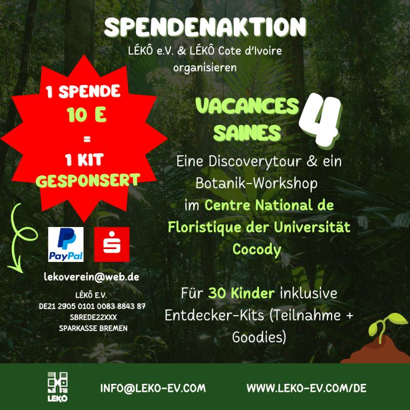 LÉKÔ VACANCES SAINES: BILDUNG UND KULTUR FÜR DIE KINDER IN CÔTE&nbsp;D&rsquo;IVOIRE